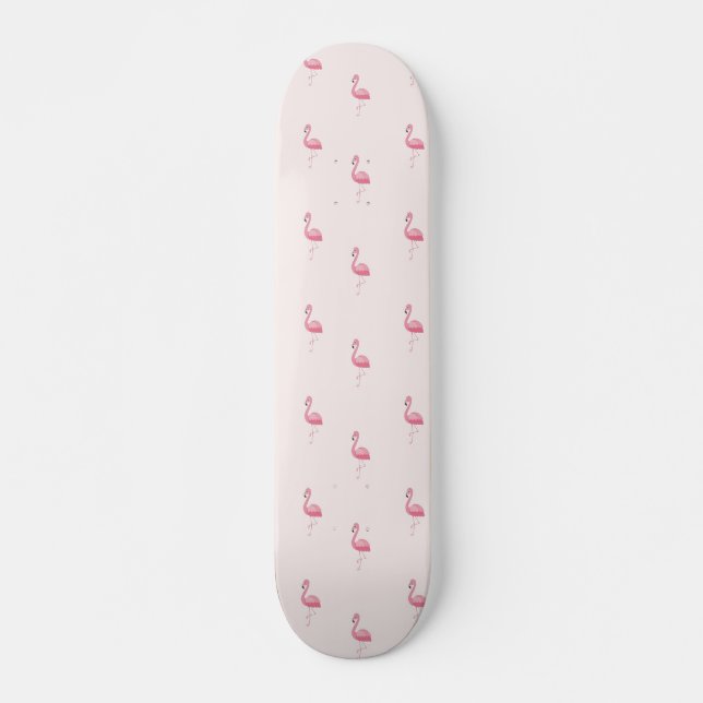 Cute rosa står flamingo mini skateboard bräda 18,5 cm (Framsida)