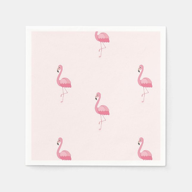 Cute rosa står flamingo pappersservett (Framsidan)