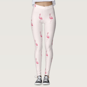 Cute rosa står i flamingolegeringar leggings