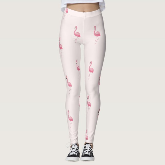 Cute rosa står i flamingolegeringar leggings (Framsida)