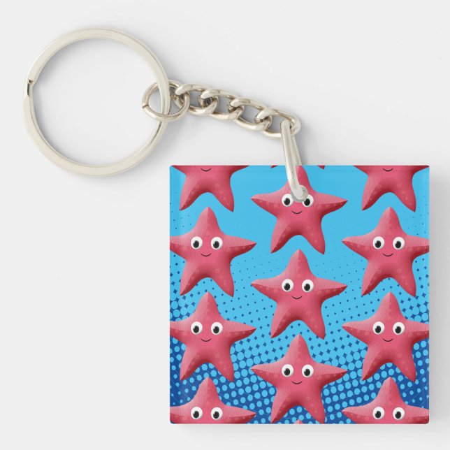 Cute Rosa Starfish Blue Ocean (Framsidan)