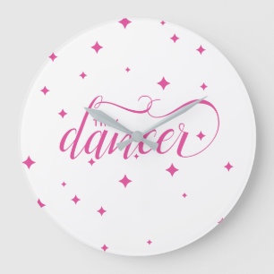 Cute Rosa Starry Tiny Dancer Stor Klocka