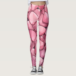 Cute Rosa Stone Mönster Leggings