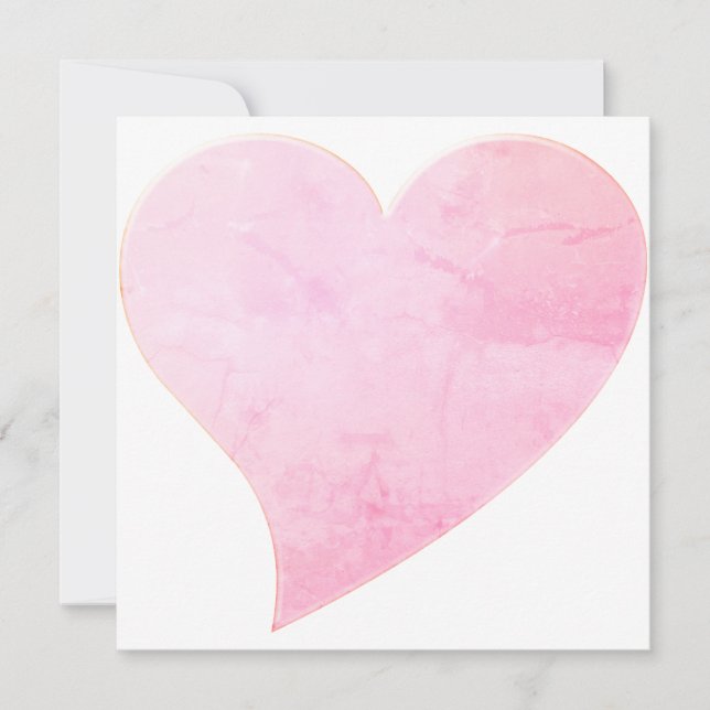 Cute rosa, stort hjärtminimalistkort Alla hjärtans (Framsida)