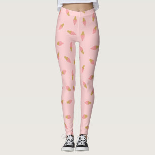 Cute Rosa Strawberry Ice Cream Cone Leggings
