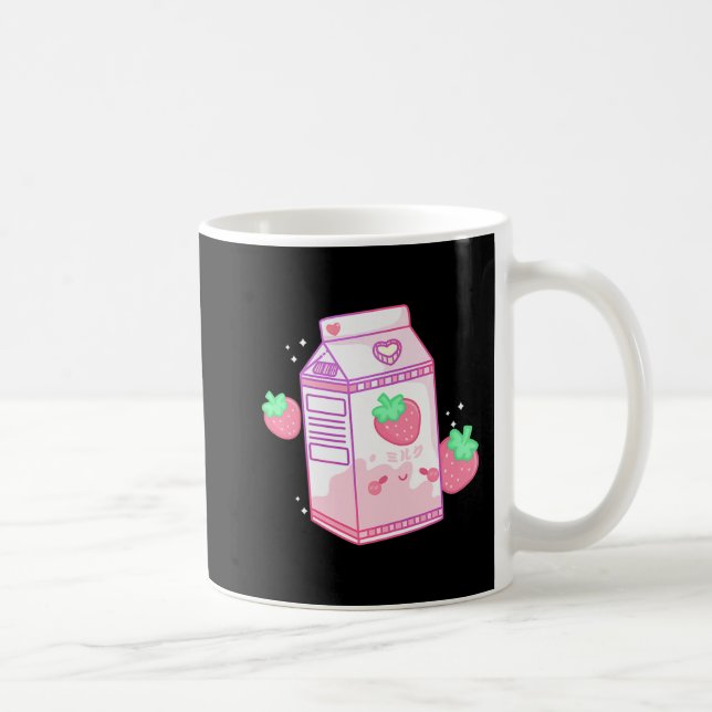 Cute Rosa Strawberry Mjölk Japanska Kawaii Retro s Kaffemugg (Höger)