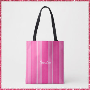 Cute Rosa Stripe Feminine Tygkasse