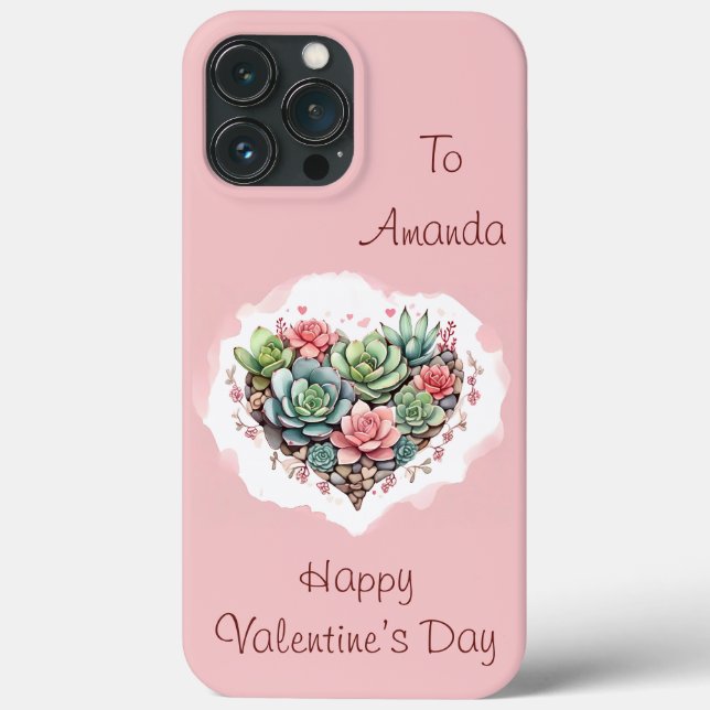 Cute Rosa Succult Heart Valentines day (Baksida)