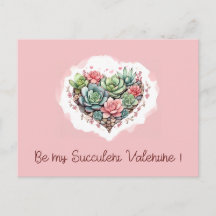 Cute Rosa Succult Heart Valentines day