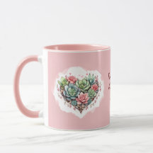 Cute Rosa Succult Heart Valentines day