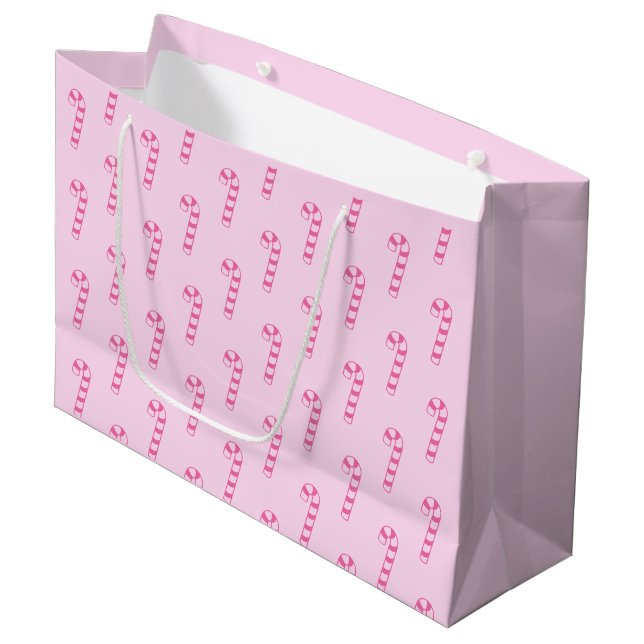 Cute Rosa Sweet Polkagrisars Large Gift Bag (Framsidan Vinklad)