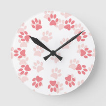 Cute Rosa Tass avtryck for Djurälskares Clock