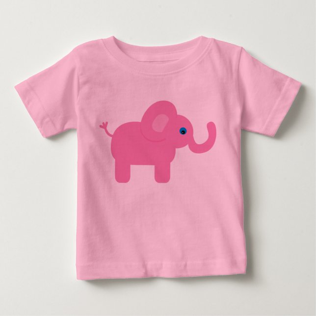 Cute Rosa Tecknad Baby Elephant Tröja (Framsida)