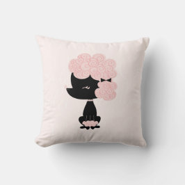 Cute Rosa Tecknad Fransk Pudel Kudde