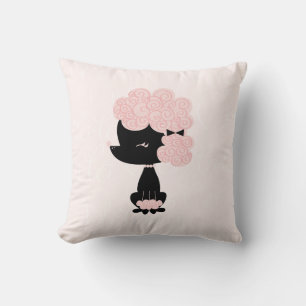 Cute Rosa Tecknad Fransk Pudel Kudde