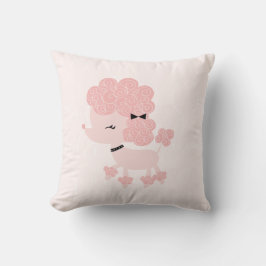 Cute Rosa Tecknad Fransk Pudel Kudde