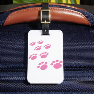Cute Rosa Tecknad Pet Tass Trail Bagagebricka