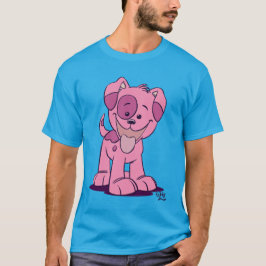 Cute Rosa Tecknad Puppy T-shirt
