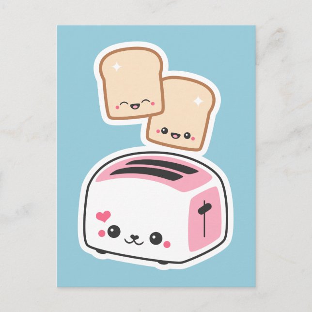 Cute Rosa Toaster Vykort (Framsida)