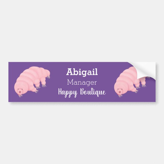 Cute rosa trade vatten björn tecknad bildekal (Framsidan)