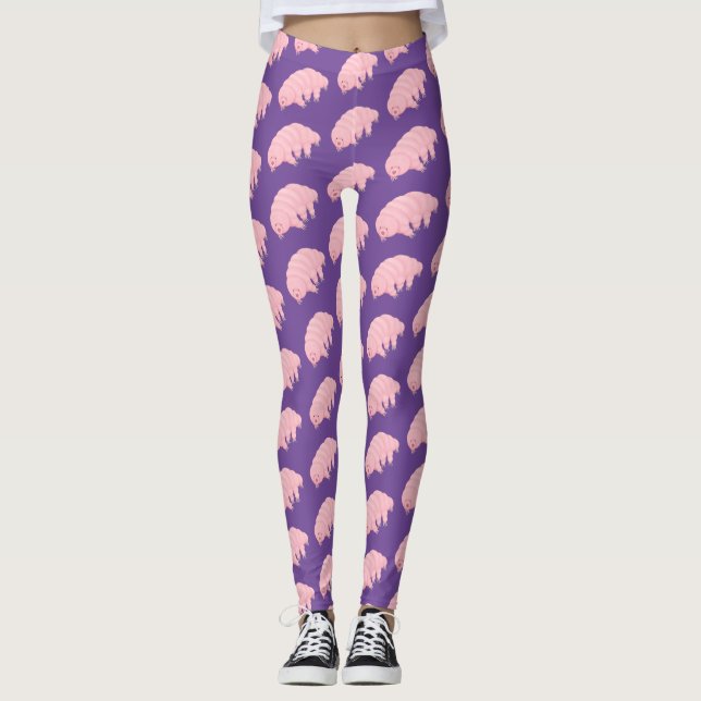 Cute rosa trade vatten björn tecknad leggings (Framsida)