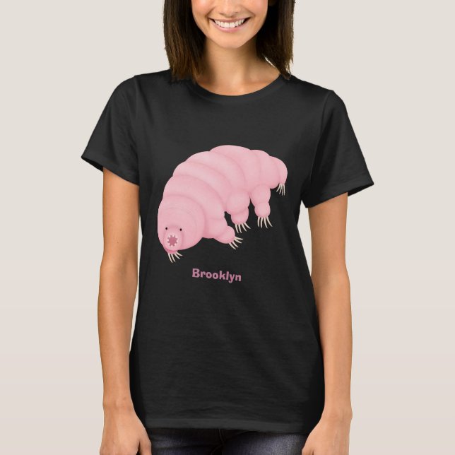Cute rosa trade vatten björn tecknad t shirt (Framsida)
