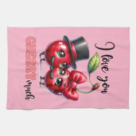 Cute Rosa Trendig Red Cherry par Kökshandduk