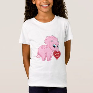 Cute Rosa Triceratops Kärlek Mitt Mamma Hjärta T-shirt