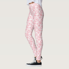 Cute  Rosa Tropical Flowers Mönster Leggings