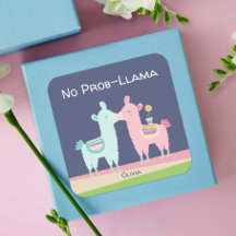 Cute rosa turquise llamas kissing kawaii School