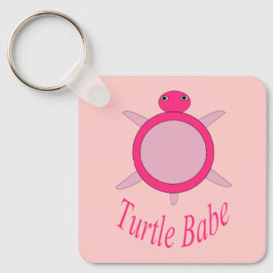 Cute Rosa Turtle Babe Anpassningsbar Nyckelring