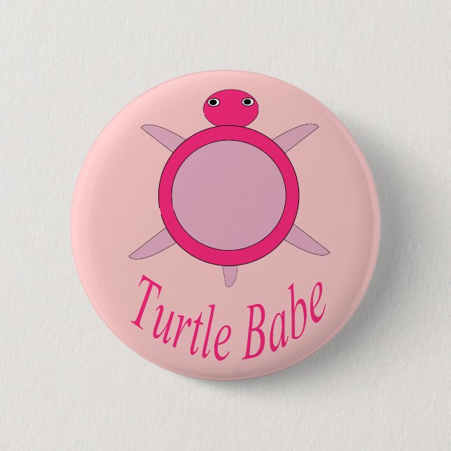 Cute Rosa Turtle Babe Button Knapp (Framsida)