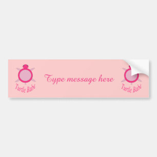 Cute Rosa Turtle Babe Car Sticker Bildekal