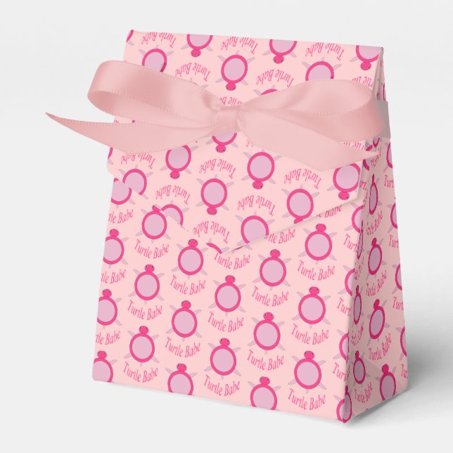 Cute Rosa Turtle Babe Favor Box Presentaskar (Framsidan Sidan)
