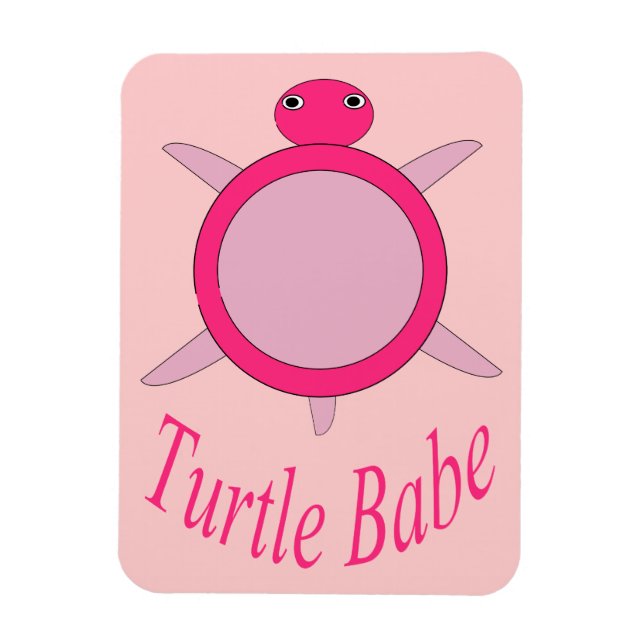 Cute Rosa Turtle Babe Magnet (Vertikal)