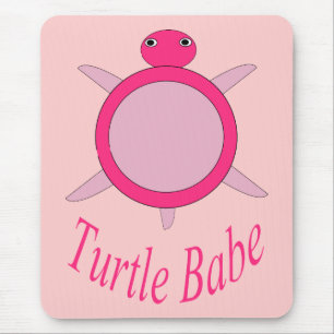 Cute Rosa Turtle Babe Mousepad Musmatta