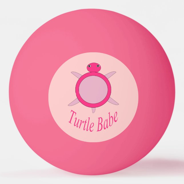Cute Rosa Turtle Babe Ping Pong Boll (Framsidan)