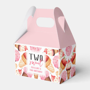 Cute Rosa Två sötsaker andra födelsedag Tack Presentaskar