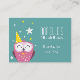 Cute Rosa Uggla Birthday Party favors Visitkort