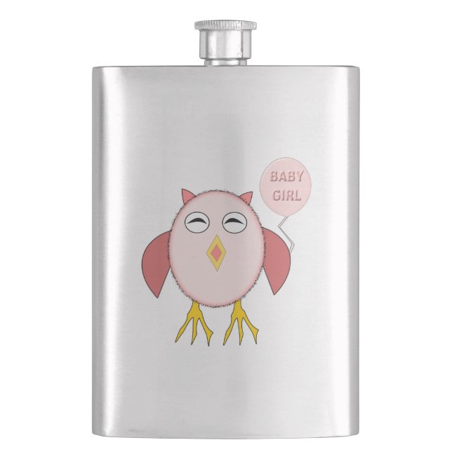 Cute Rosa Uggla Flasks Flicka Fickplunta (Framsidan)