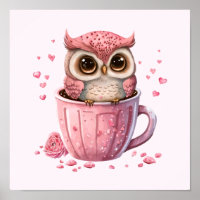Cute Rosa Uggla i Kopp