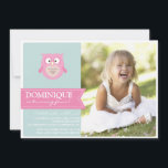 Cute Rosa Uggla Kids Photo Födelsedagsfest inbjuda Inbjudningar<br><div class="desc">Fotografiet Cute Rosa Uggla Photo Födelsedagsfest inbjudan Anpassade födelsedagsfest inbjudan. Den har söt rosa uggla,  perfekt för flick kalas.</div>