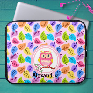 Cute Rosa Uggla Laptop Fodral