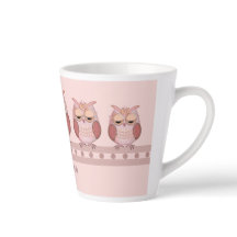 Cute rosa uggla och eget namn