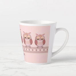 Cute rosa uggla och eget namn