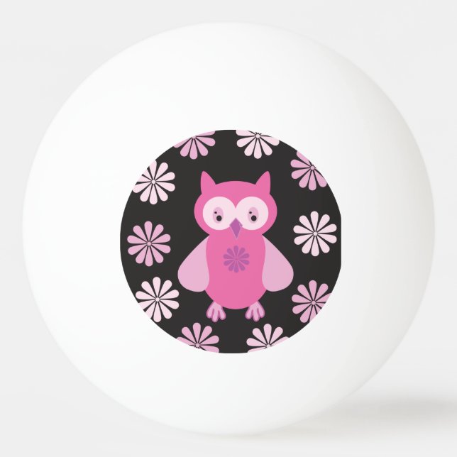 Cute rosa uggla pingisboll (Framsidan)