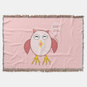 Cute Rosa Uggla Thrid Blanket Flicka Filt