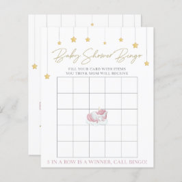 Cute Rosa Unicorn Baby Shower Bingo Game