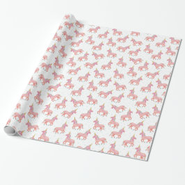 Cute Rosa Unicorn Baby Shower Mönster Presentpapper
