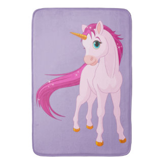 Cute Rosa Unicorn Bath Mat Badrumsmatta